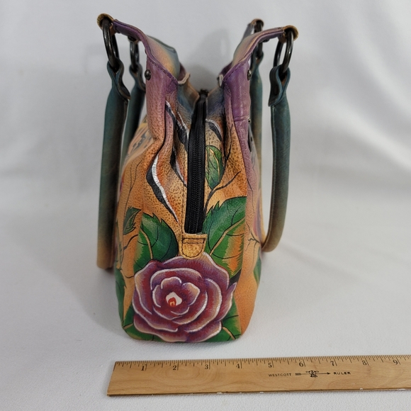 Anuschka Tiger And Rose Genuine Leather Purse - Picture 7 of 16